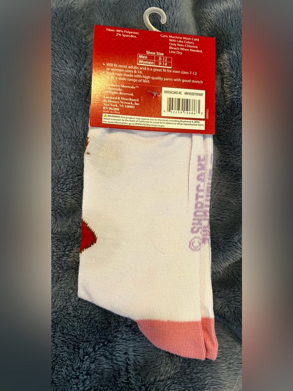 Strawberry Shortcake Pink Strawberry Crew Socks - Picture 2 of 2